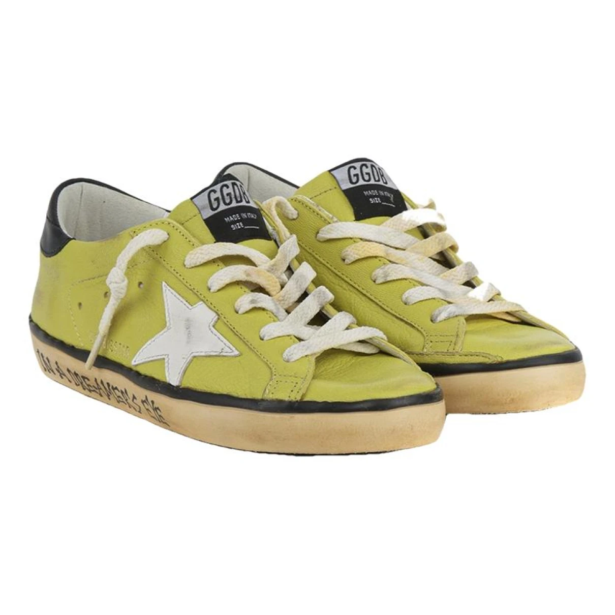 Pre-owned Golden Goose Superstar Leather Trainers In Yellow