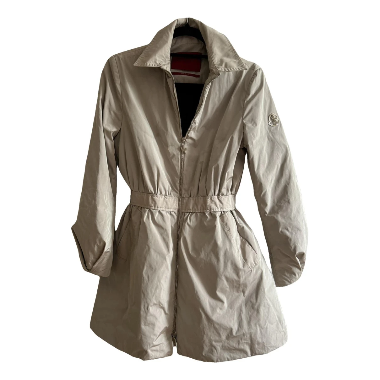 Pre-owned Moncler Trench Coat In Ecru