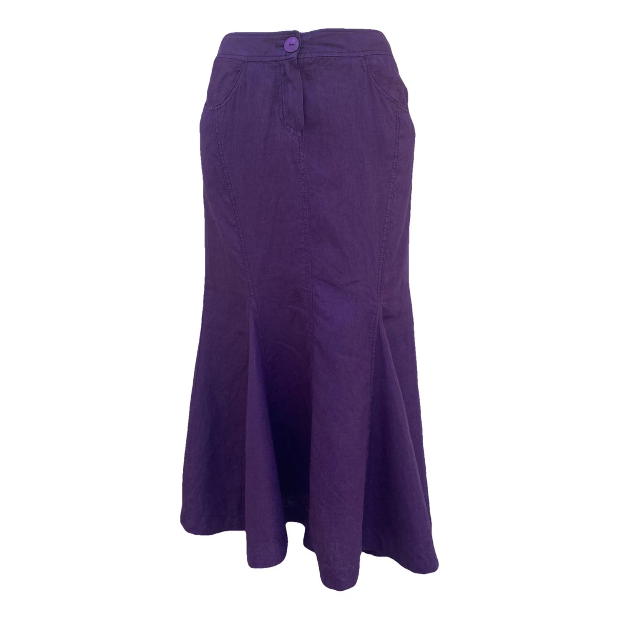 Pre-owned Marella Linen Mid-length Skirt In Purple