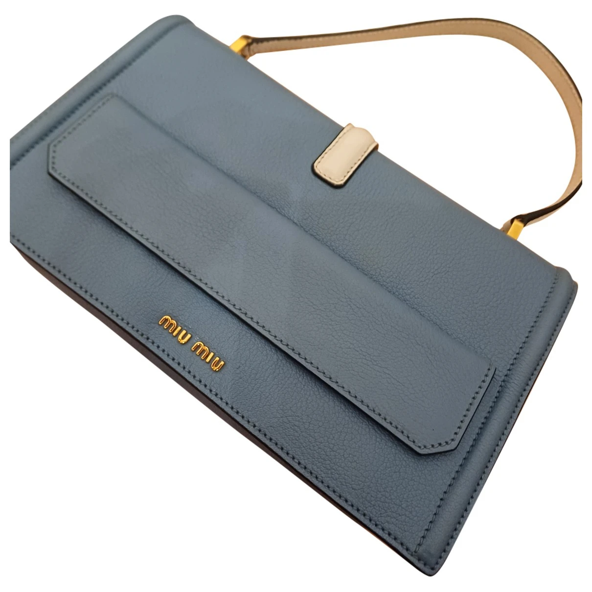 Pre-owned Miu Miu Cleo Leather Handbag In Blue