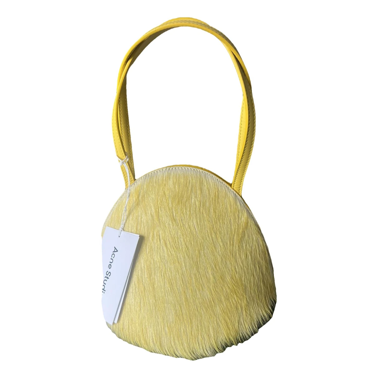 Pre-owned Acne Studios Faux Fur Handbag In Yellow