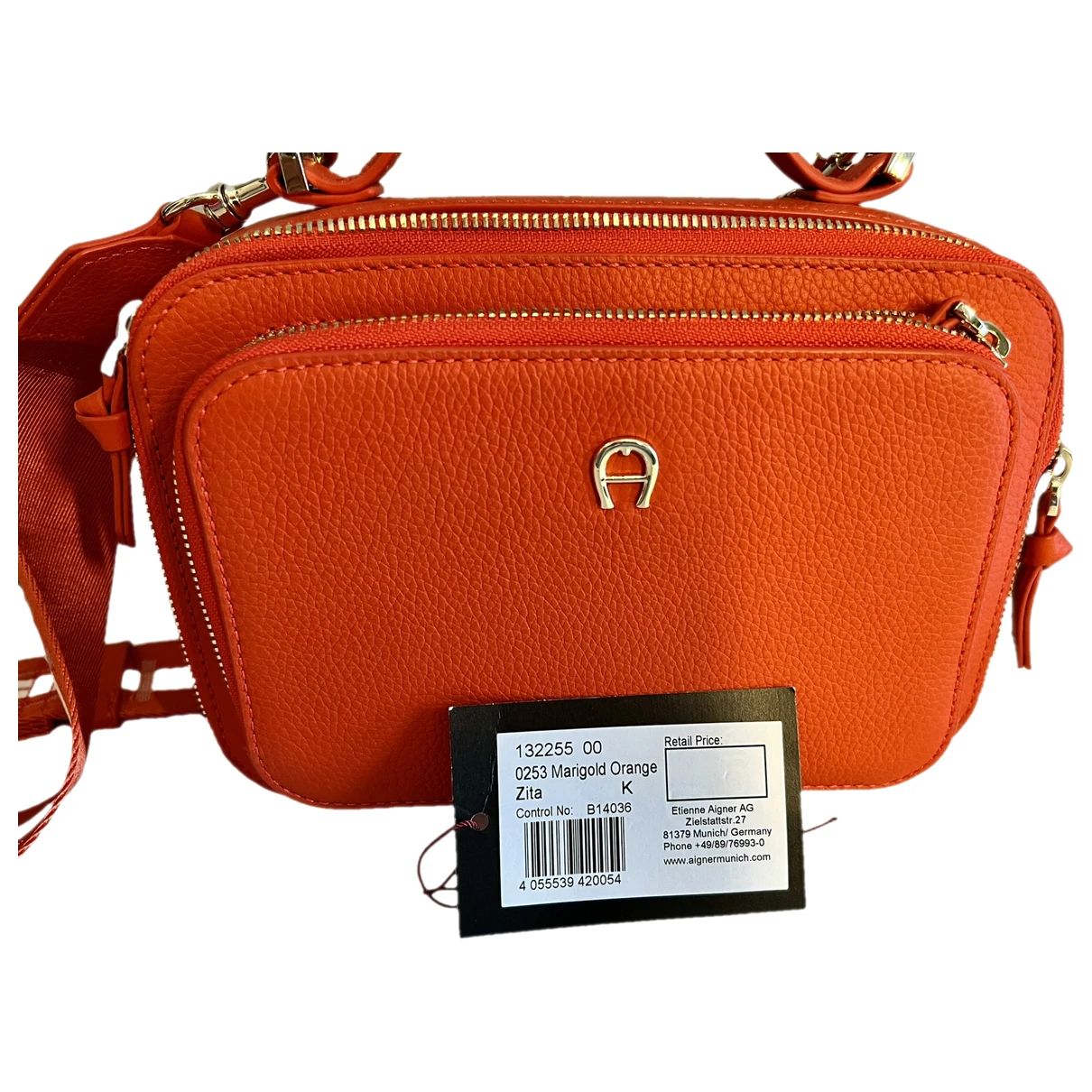 Pre-owned Aigner Leather Crossbody Bag In Orange
