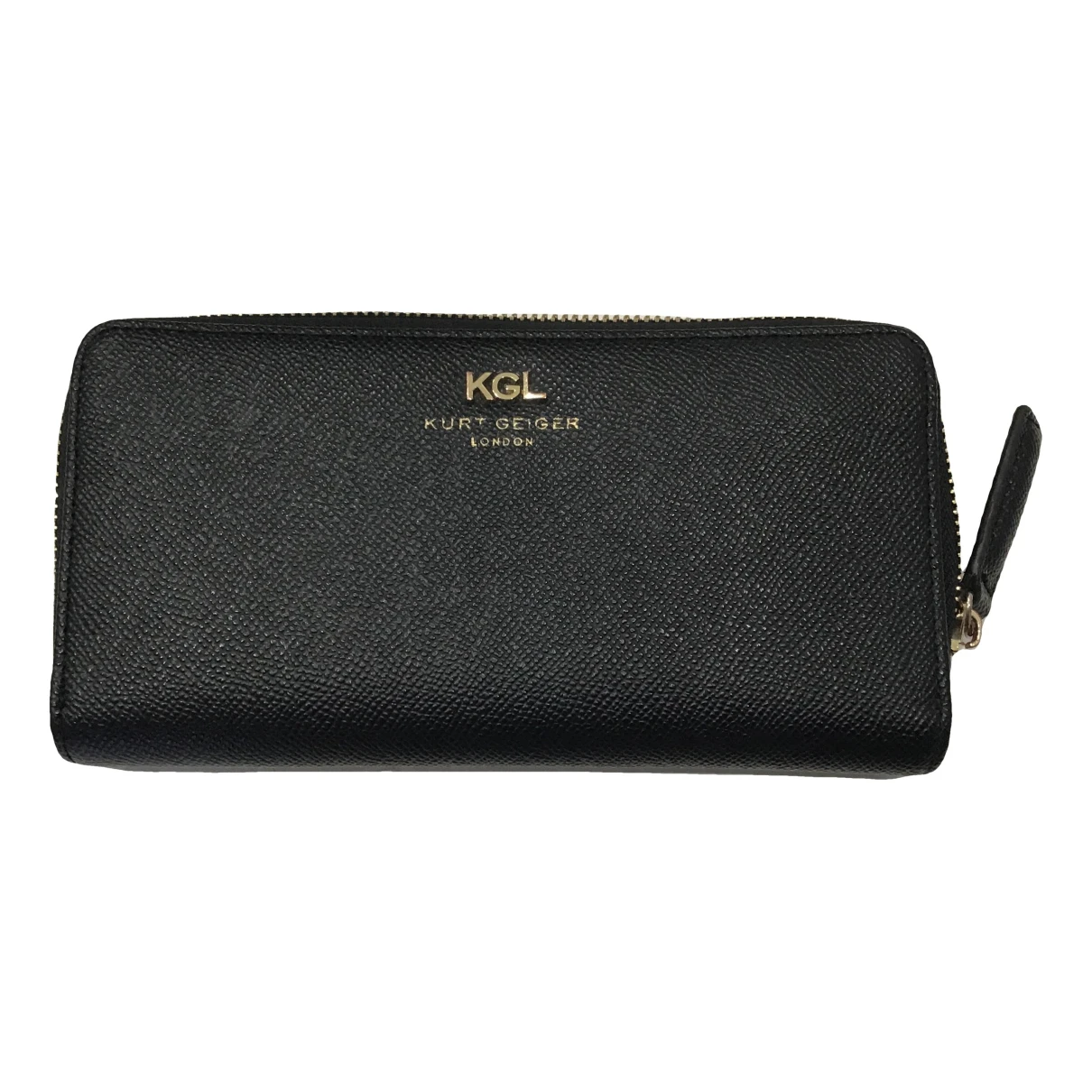 Pre-owned Kurt Geiger Vegan Leather Wallet In Black