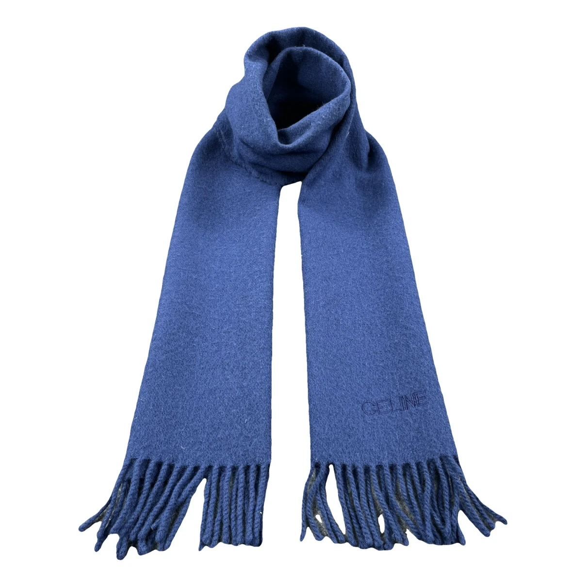 Pre-owned Celine Wool Scarf & Pocket Square In Blue