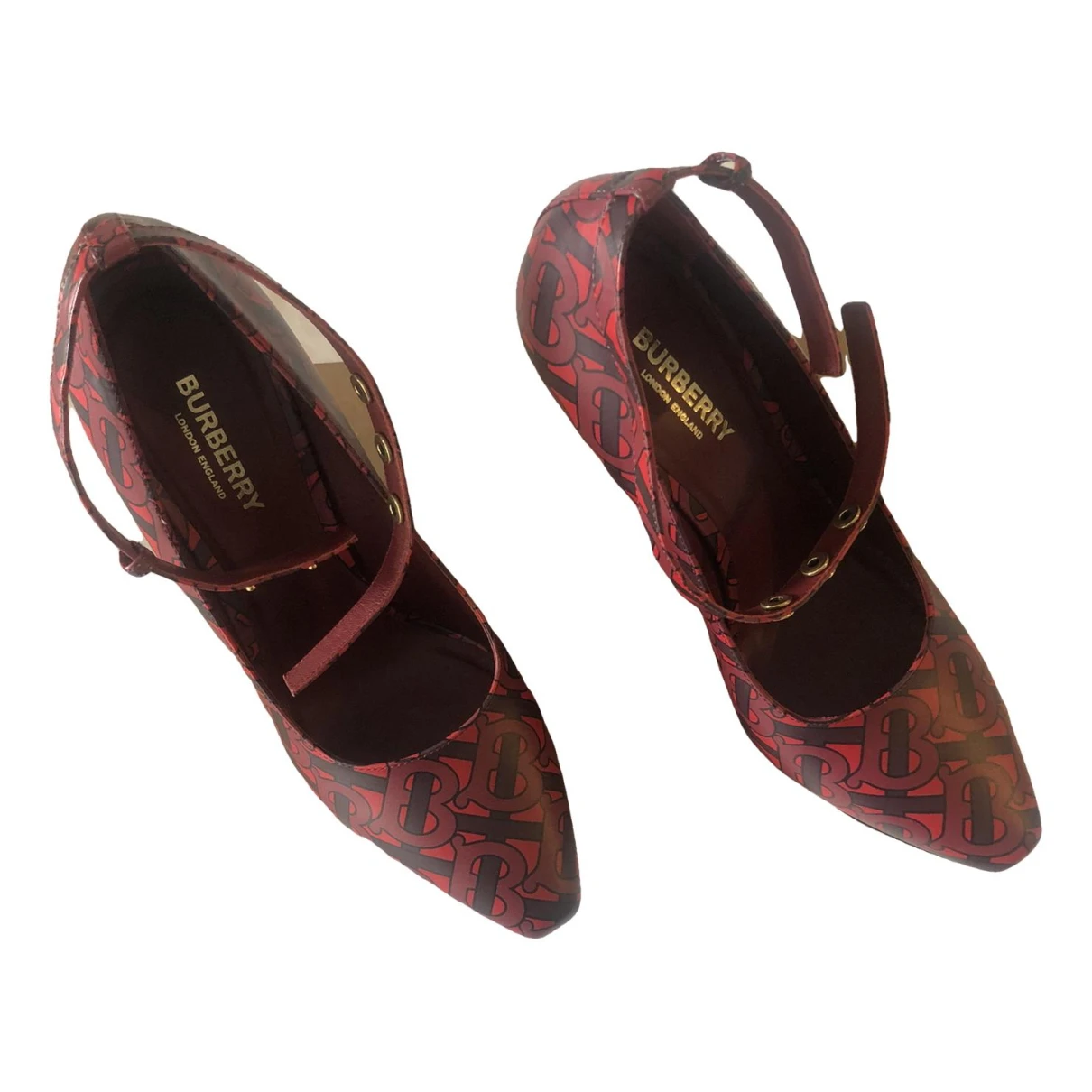Pre-owned Burberry Leather Heels In Red