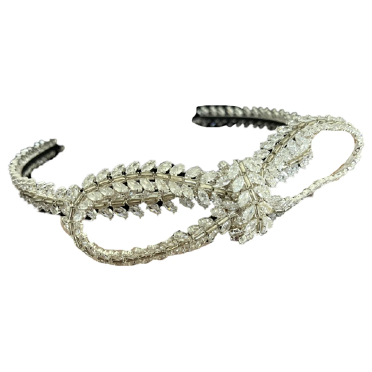 Pre-owned Giambattista Valli Crystal Hair Accessory In White
