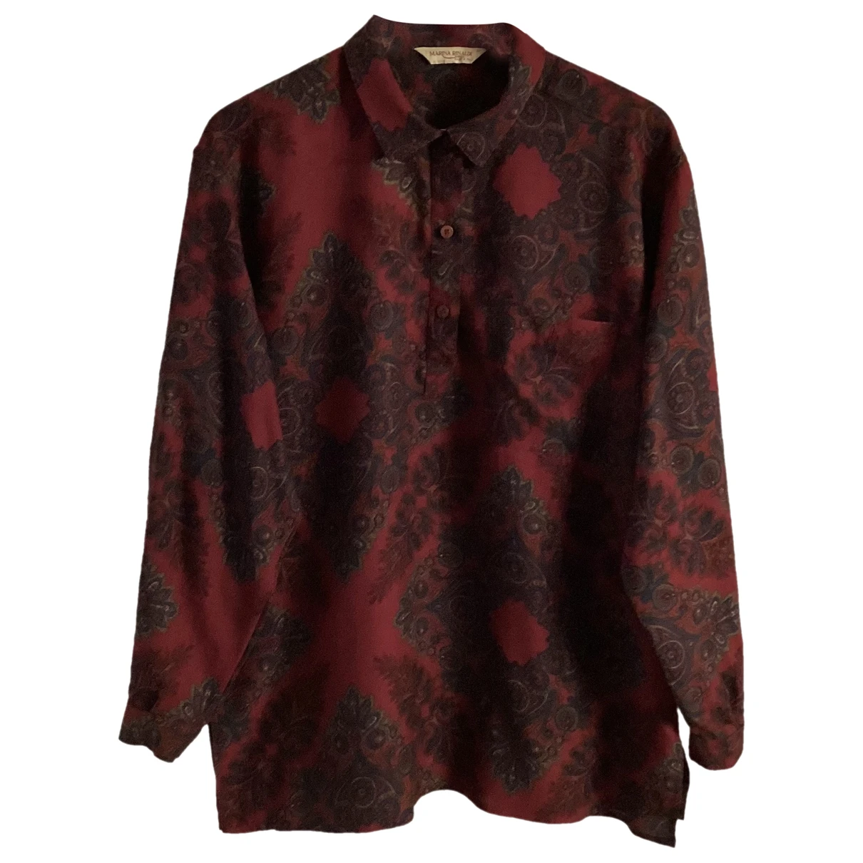 Pre-owned Marina Rinaldi Wool Shirt In Burgundy