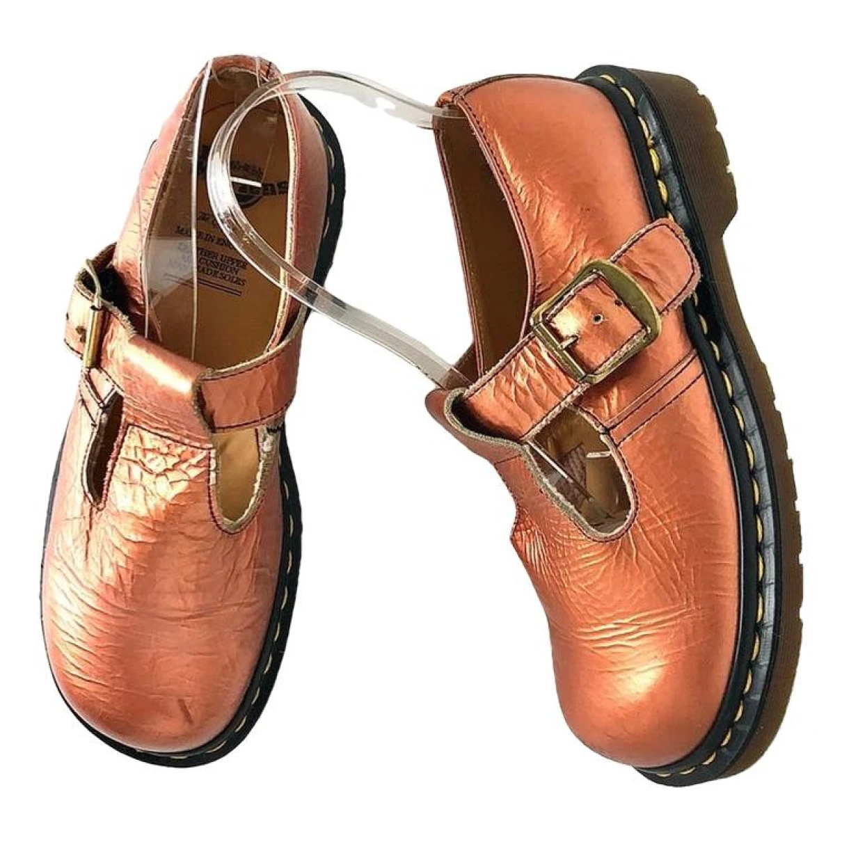 Pre-owned Dr. Martens' Patent Leather Mules & Clogs In Orange