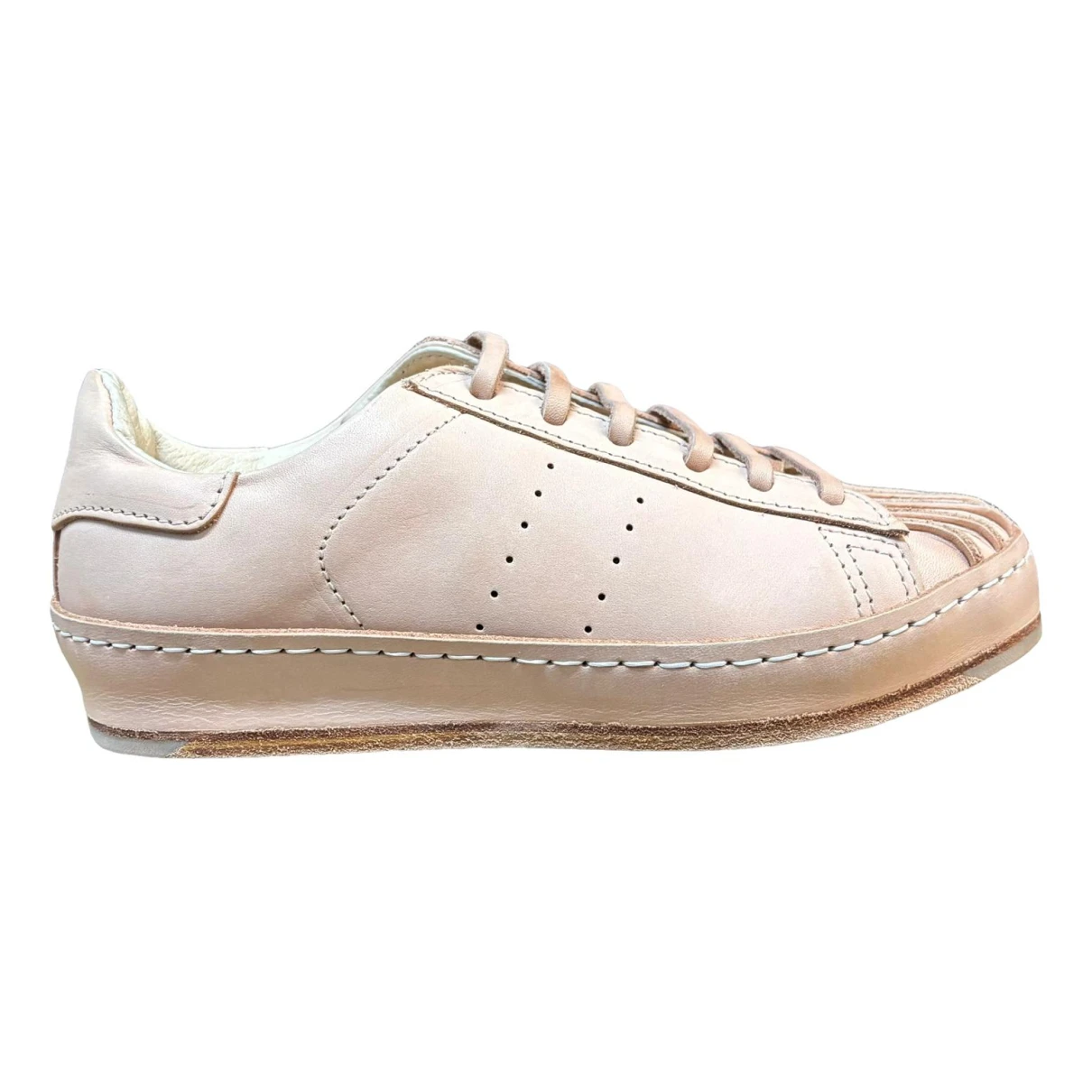 Pre-owned Hender Scheme Leather Low Trainers In Beige