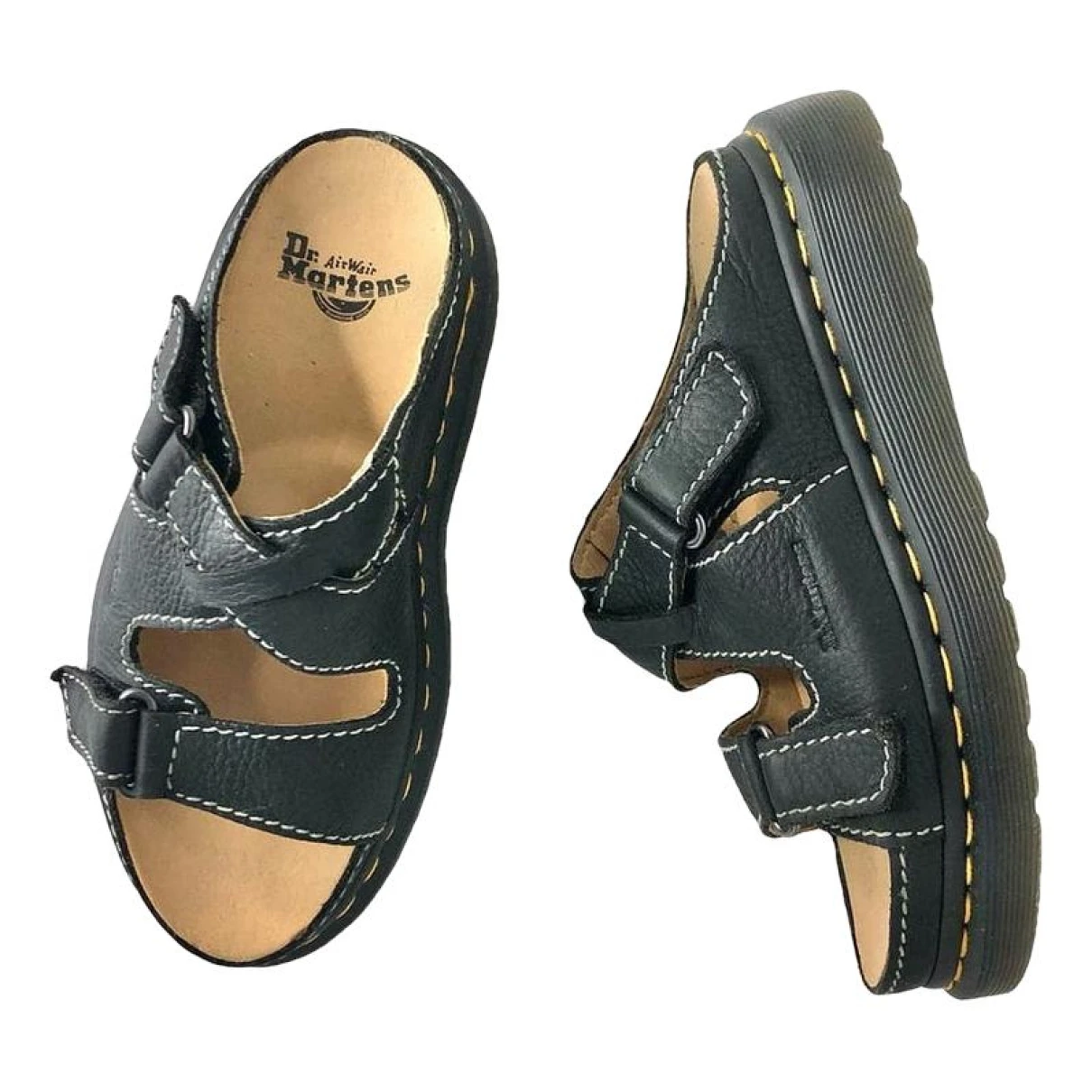 Pre-owned Dr. Martens' Leather Sandal In Black