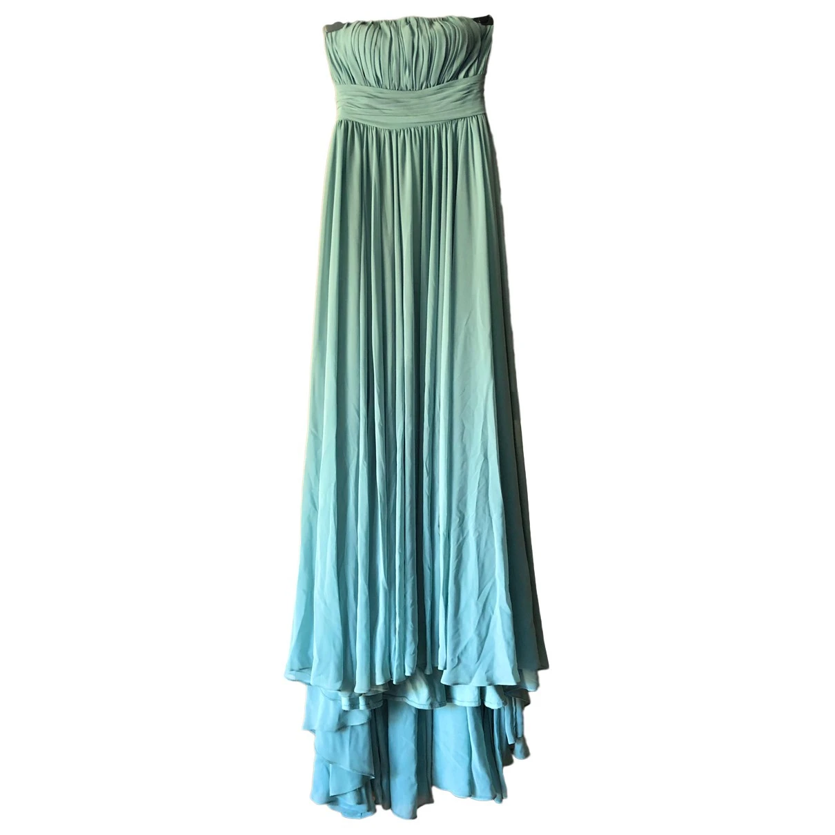 Pre-owned Pronovias Maxi Dress In Turquoise