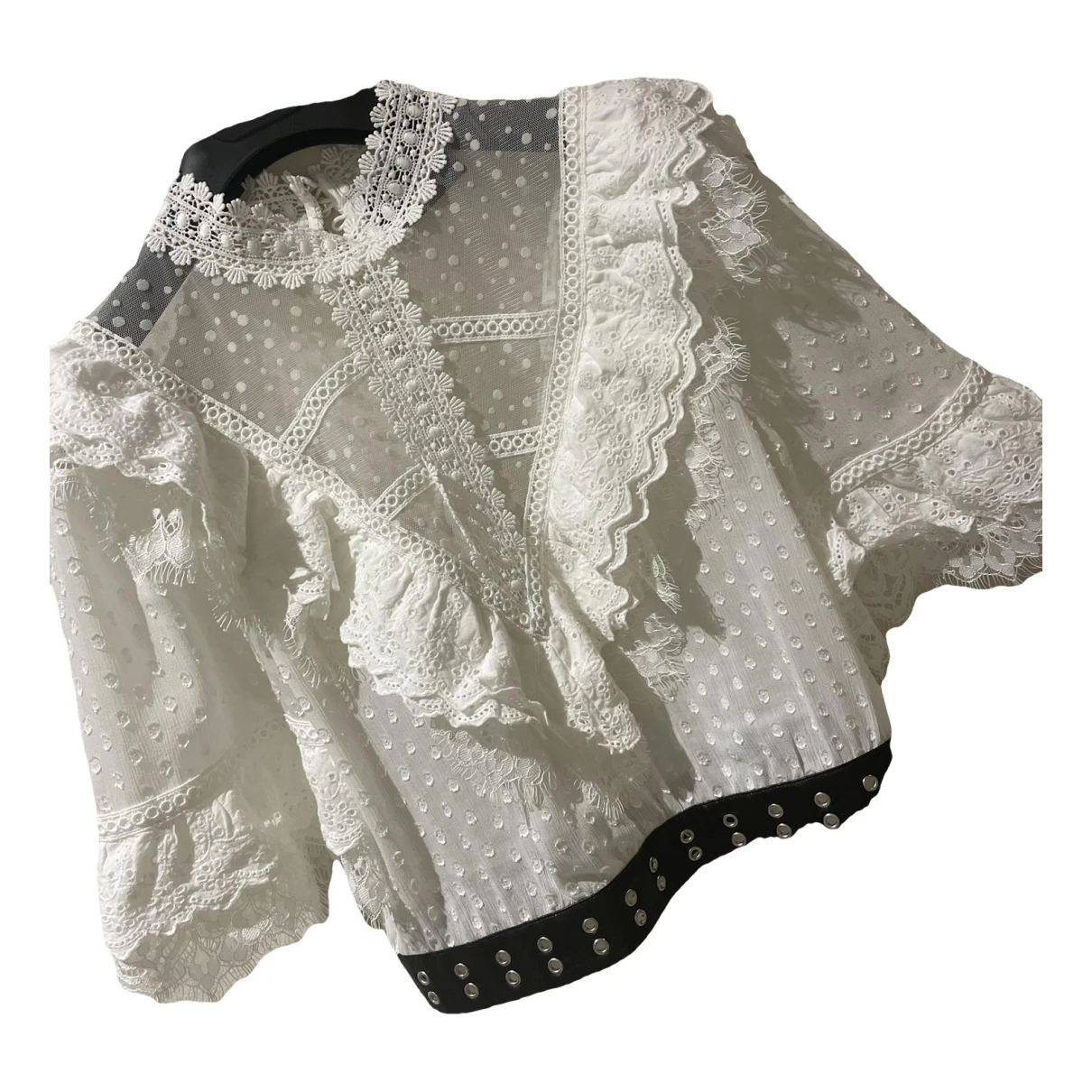 Pre-owned The Kooples Lace Blouse In White