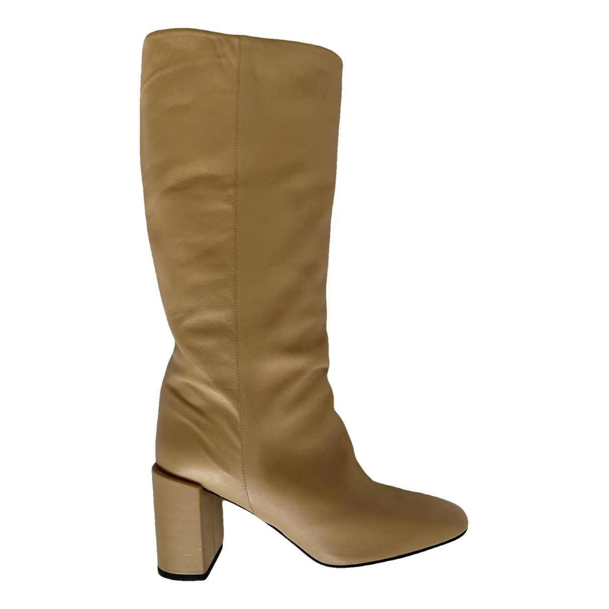 Pre-owned Dear Frances Leather Boots In Beige