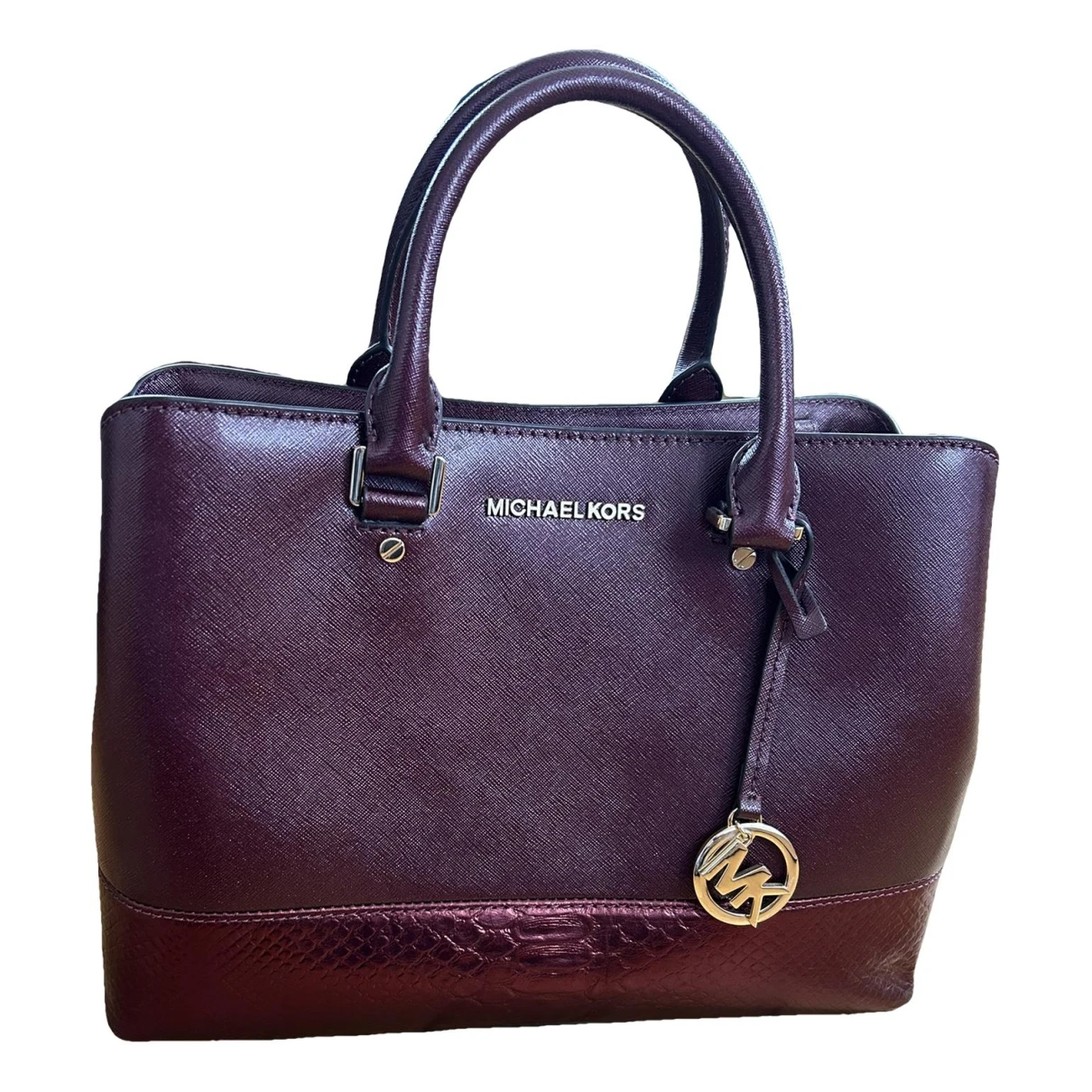 Pre-owned Michael Kors Leather Handbag In Purple