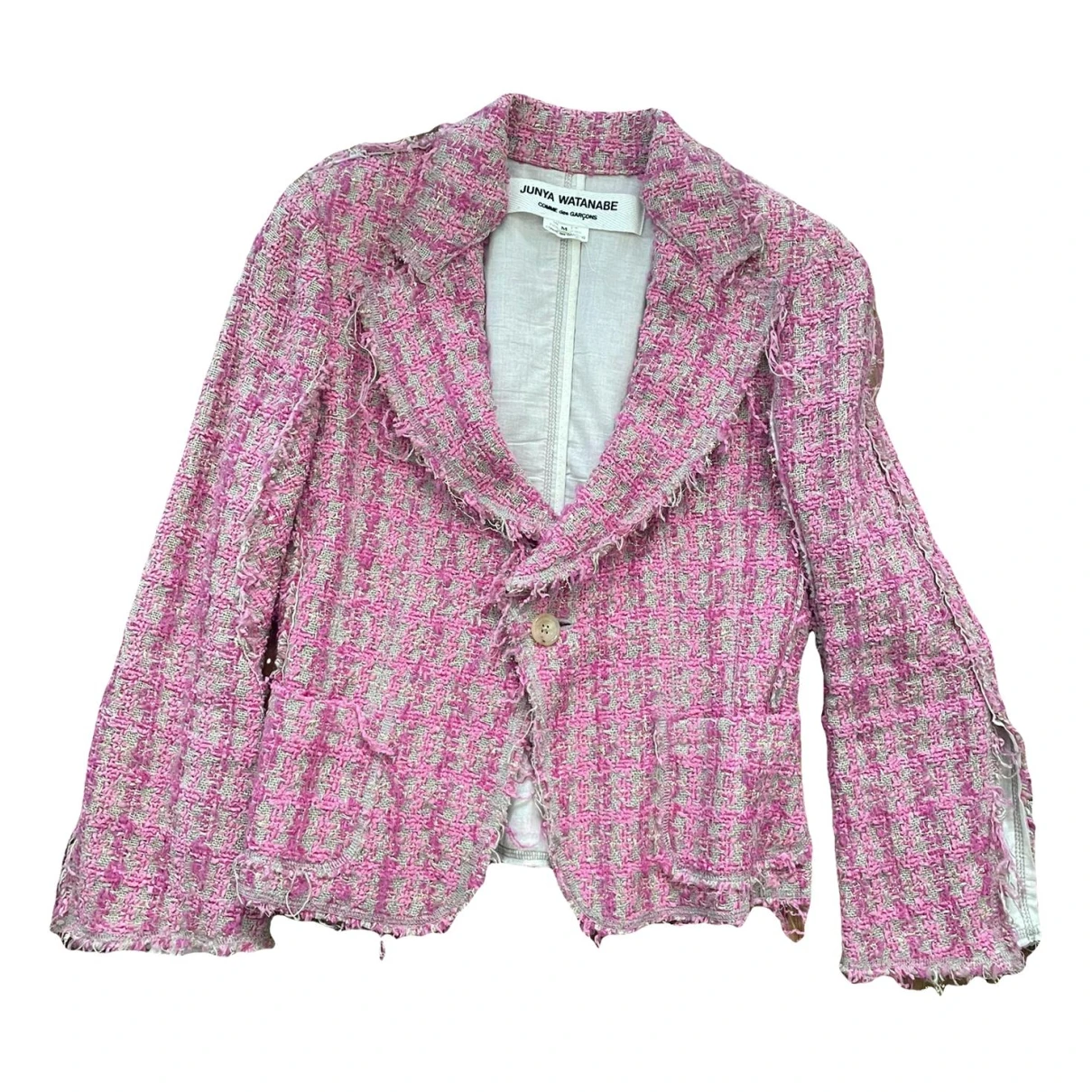 Pre-owned Junya Watanabe Tweed Blazer In Pink
