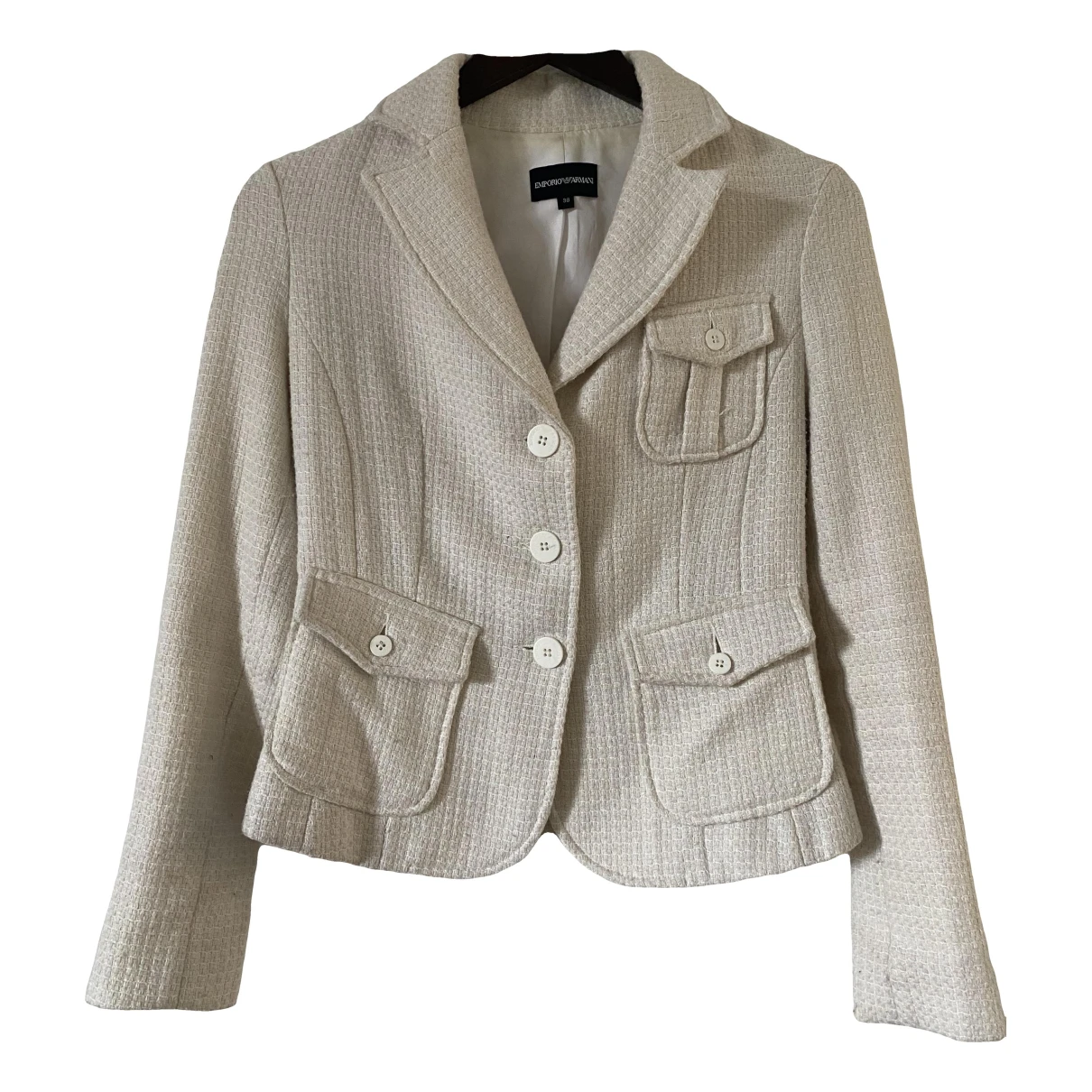 Pre-owned Emporio Armani Wool Suit Jacket In Beige