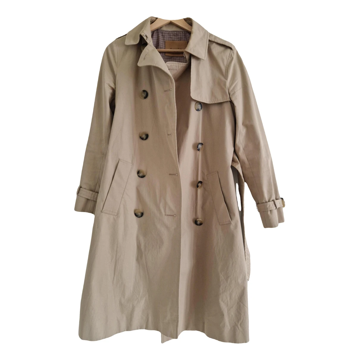 Pre-owned Massimo Dutti Trench Coat In Beige