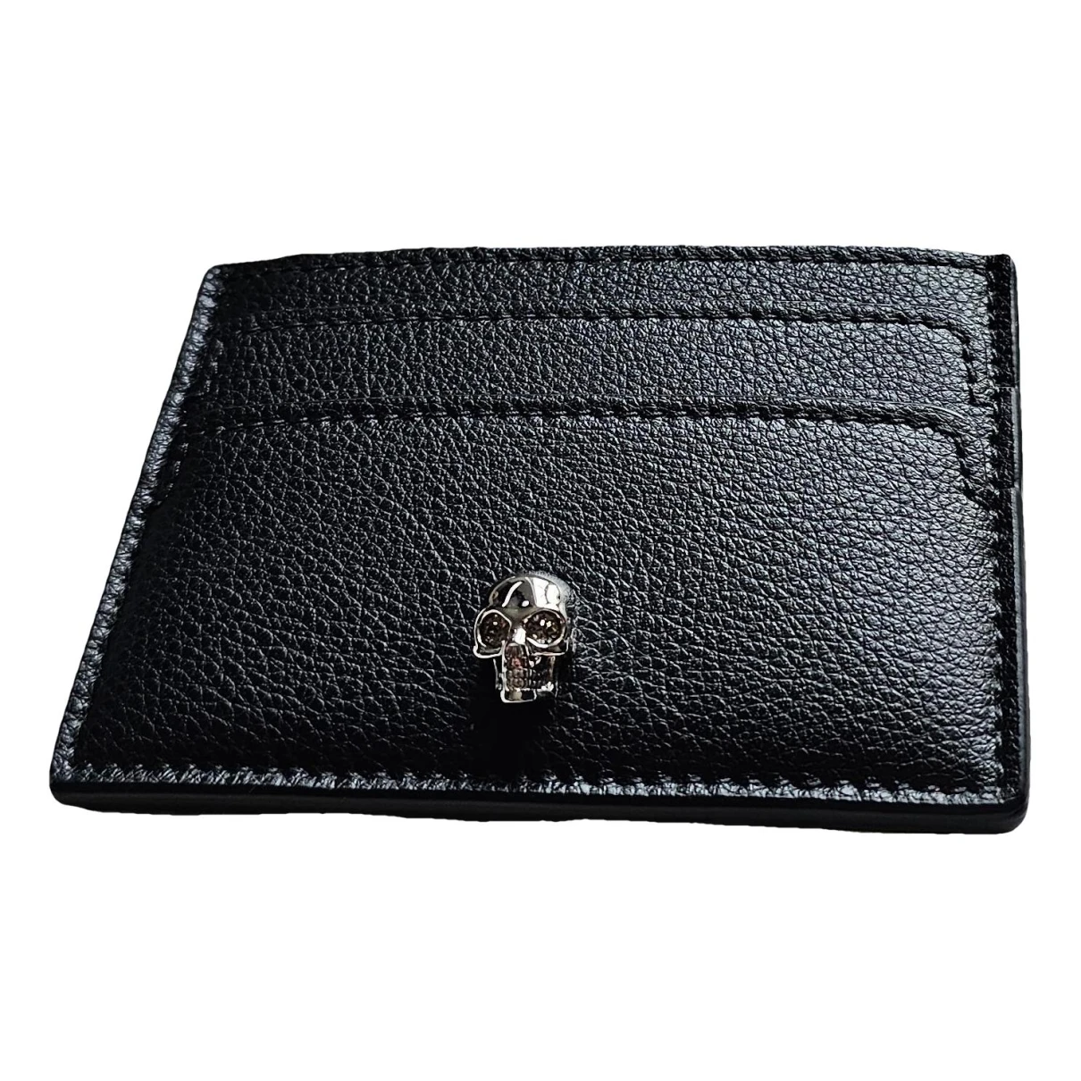 Pre-owned Alexander Mcqueen Leather Wallet In Black