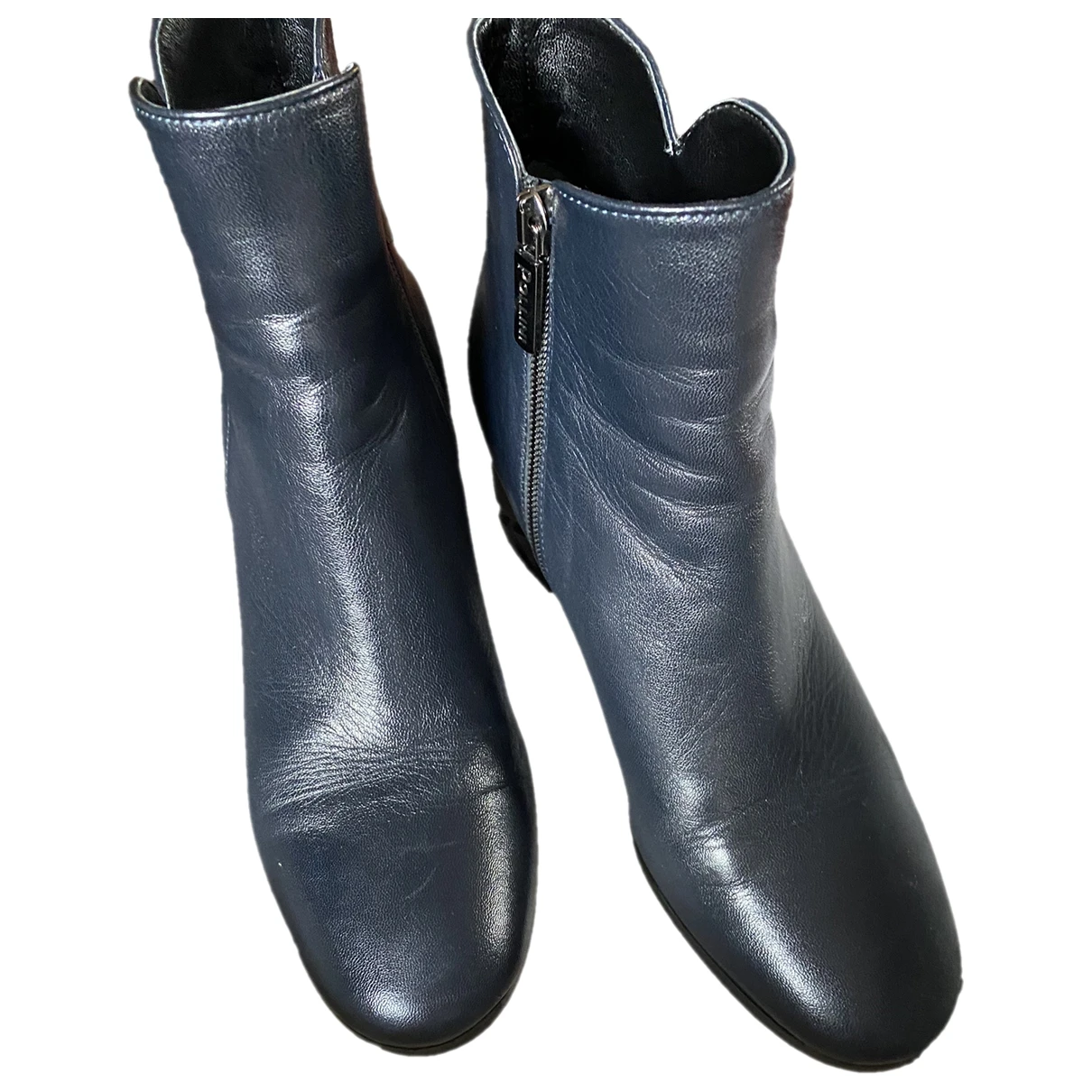 Pre-owned Pollini Leather Boots In Blue