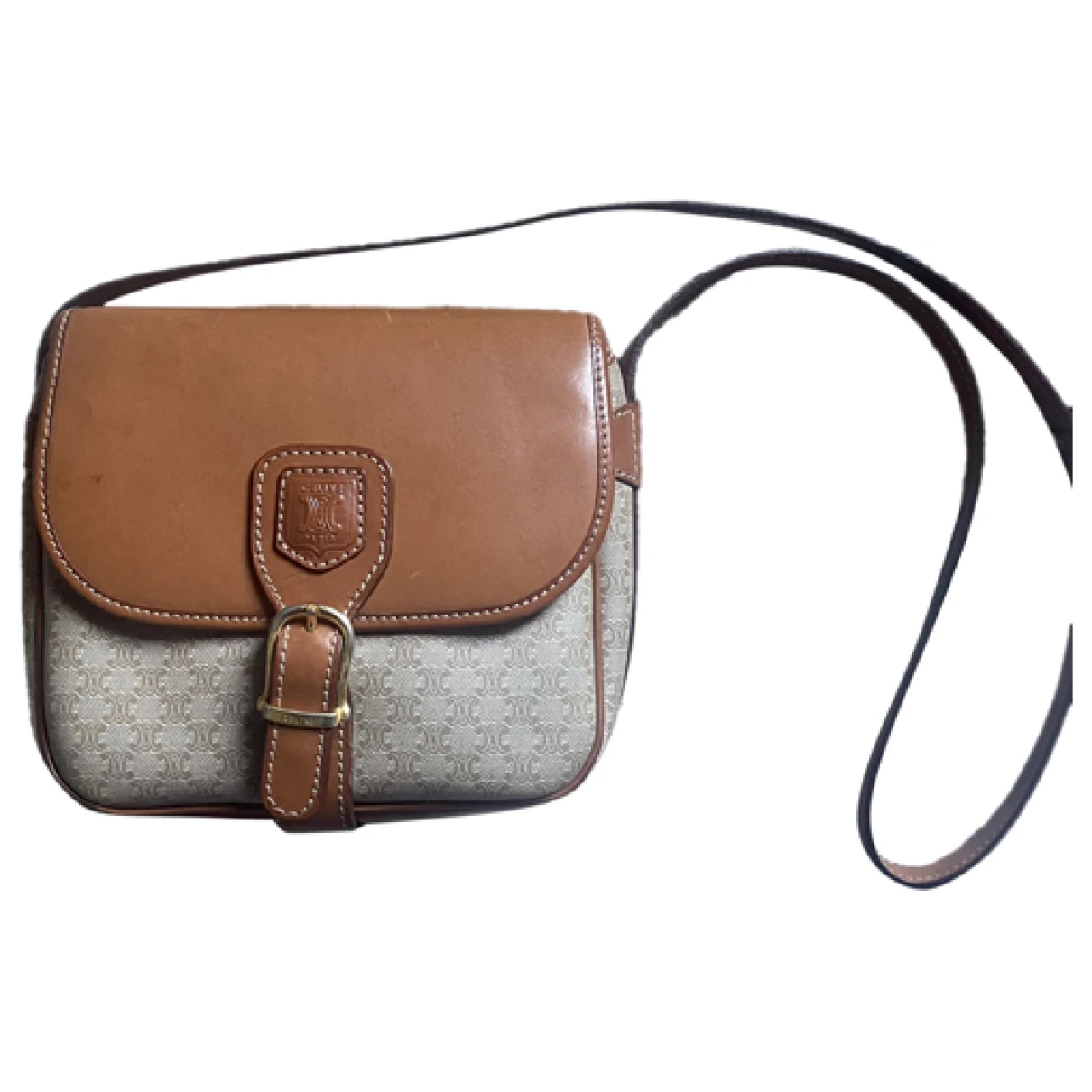 Pre-owned Celine Tassels Leather Crossbody Bag In Brown