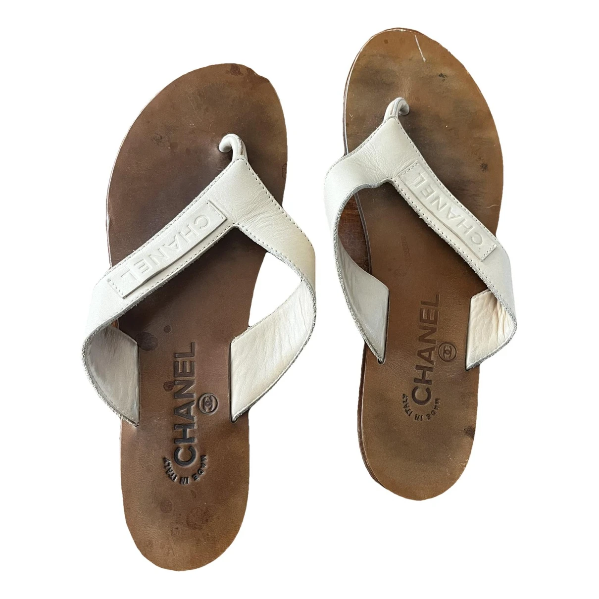 Pre-owned Chanel Leather Flip Flops In Other