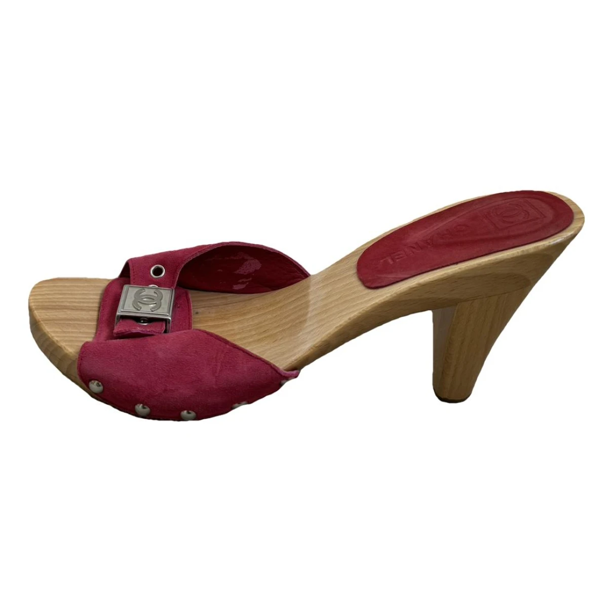Pre-owned Chanel Mules & Clogs In Red