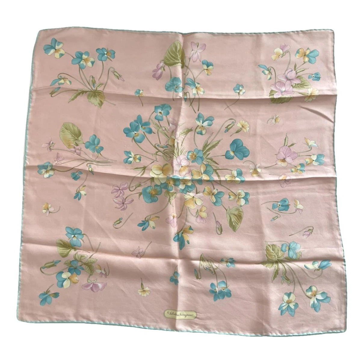 Pre-owned Ferragamo Silk Neckerchief In Pink