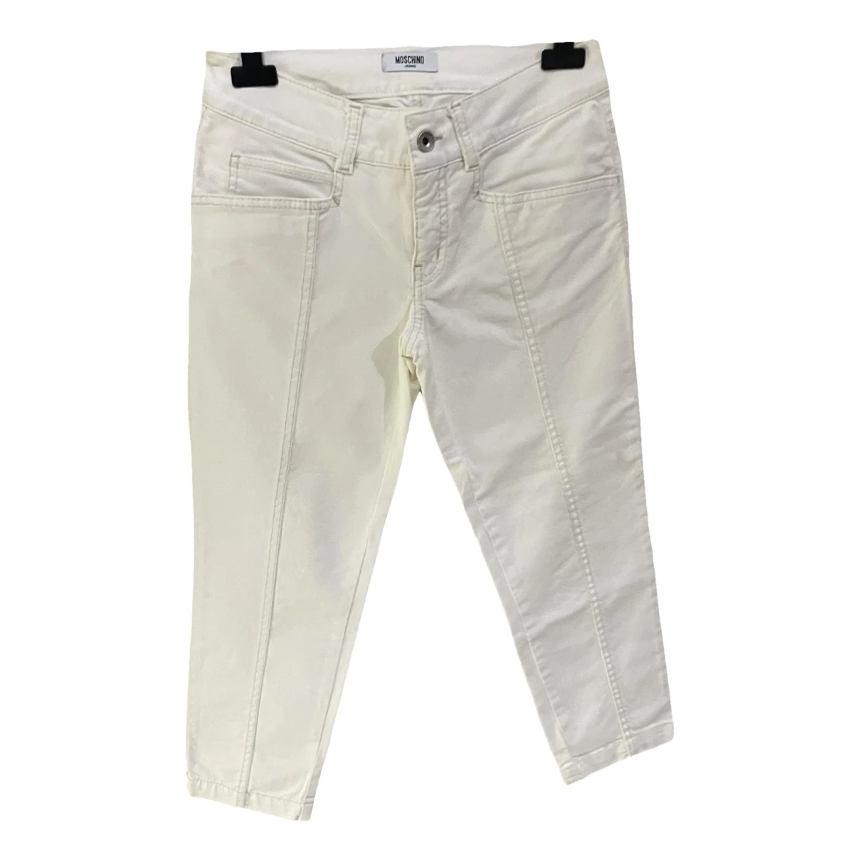 Pre-owned Moschino Slim Jeans In White