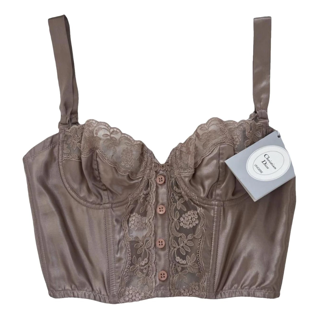 Pre-owned Dior Silk Corset In Gold