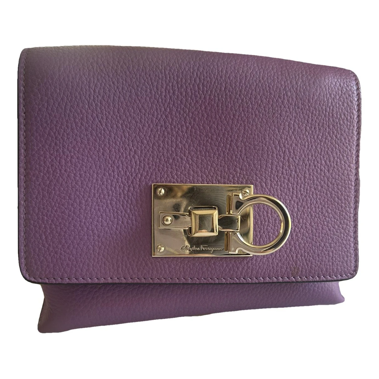 Pre-owned Ferragamo Leather Crossbody Bag In Purple