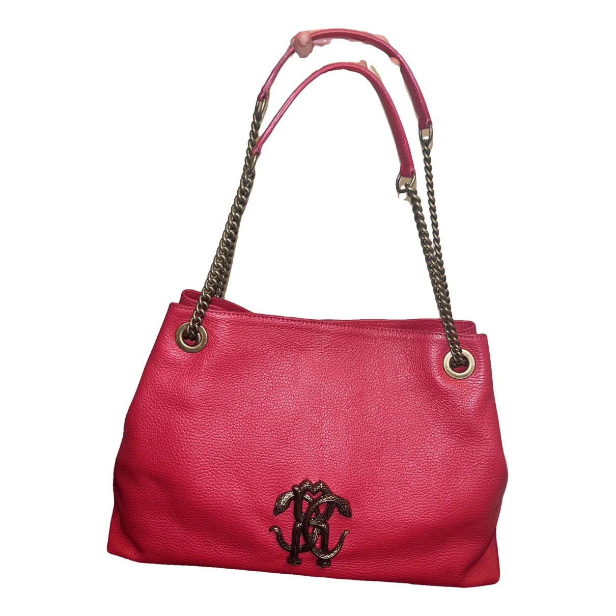 Pre-owned Roberto Cavalli Leather Handbag In Red