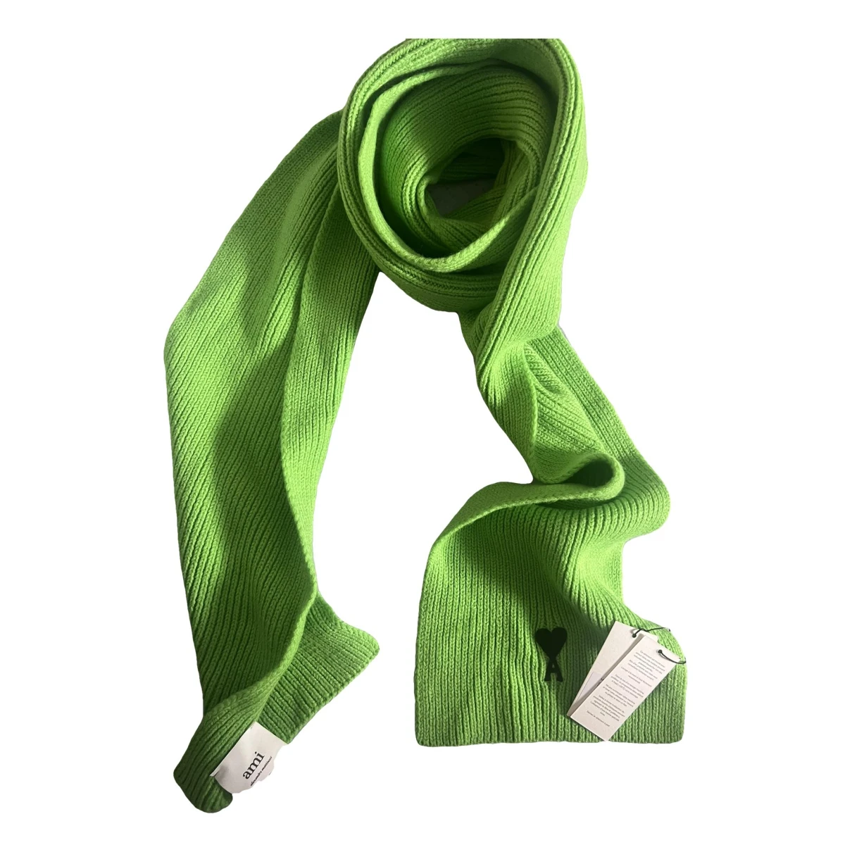 Pre-owned Ami Alexandre Mattiussi Wool Scarf In Green