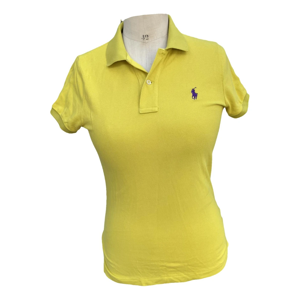 Pre-owned Polo Ralph Lauren Polo Ajusté Manches Courtes Polo In Yellow