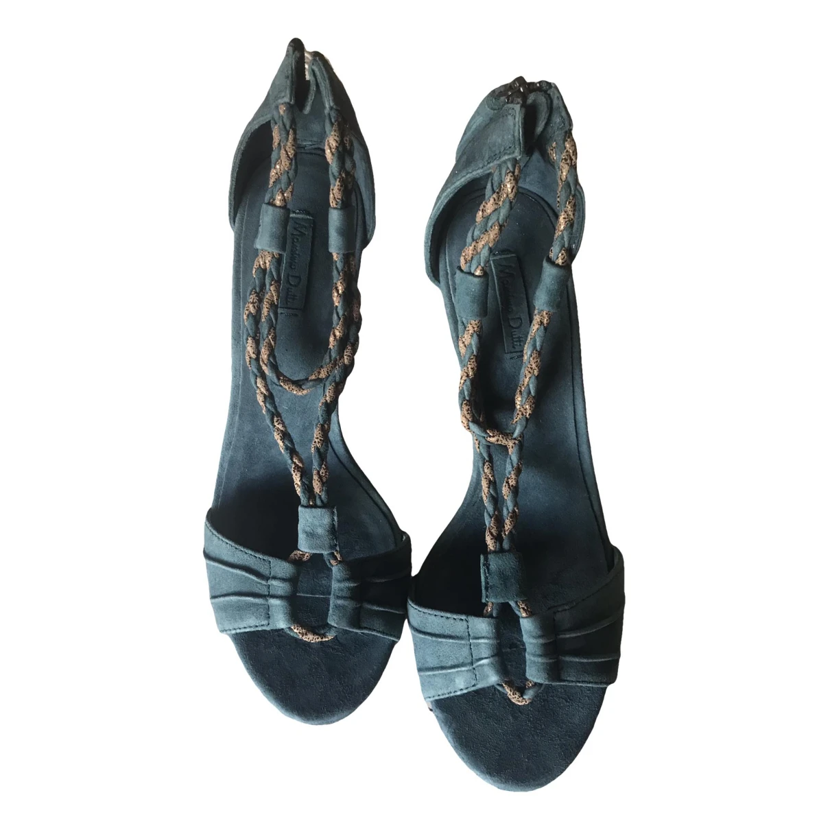 Pre-owned Massimo Dutti Sandals In Turquoise