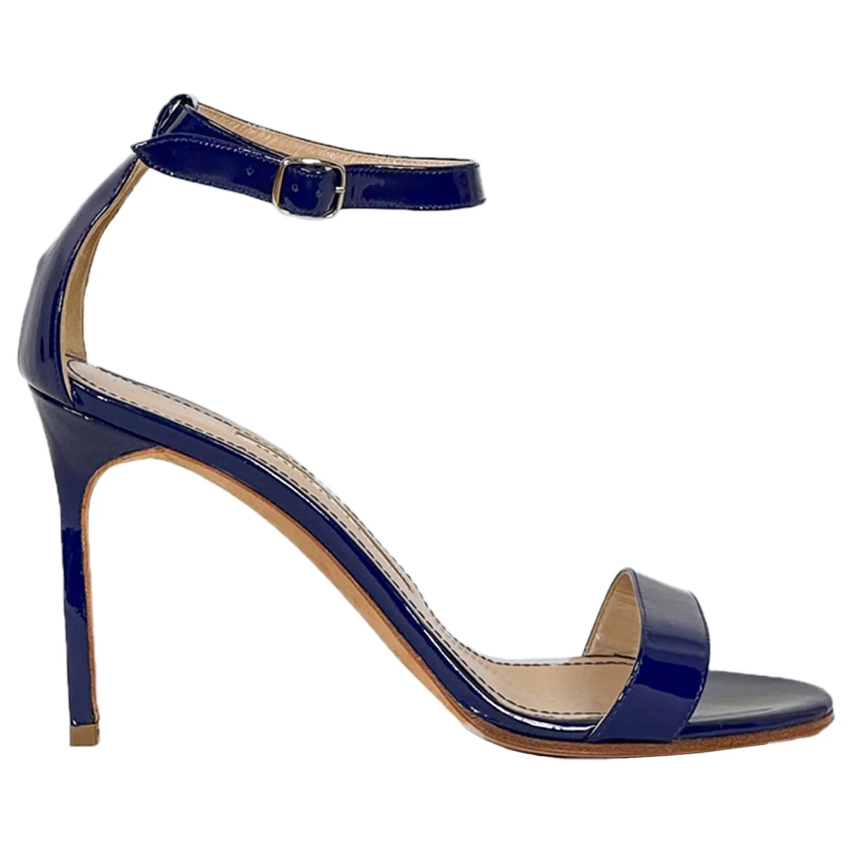 Pre-owned Manolo Blahnik Leather Sandals In Blue