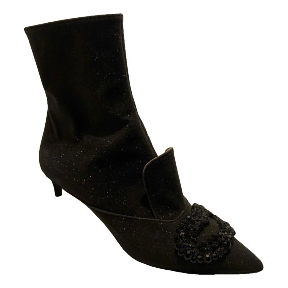 Pre-owned Giannico Glitter Boots In Black