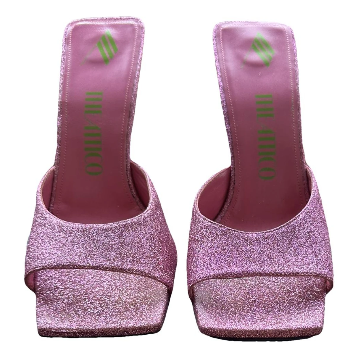 Pre-owned Attico Glitter Heels In Pink