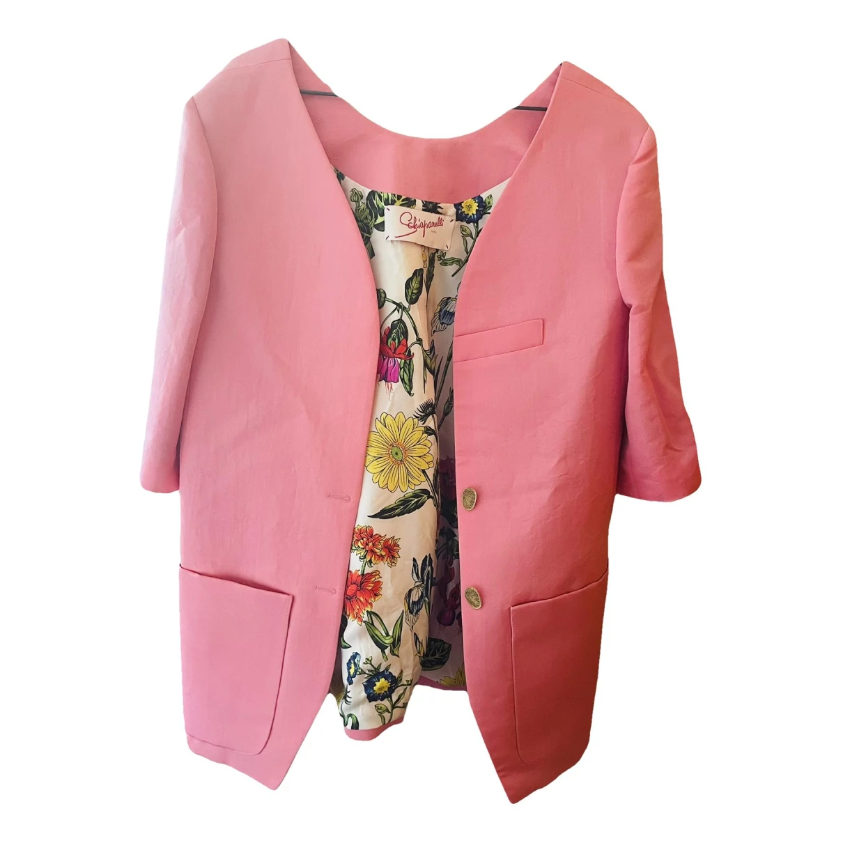 Pre-owned Schiaparelli Silk Short Vest In Pink