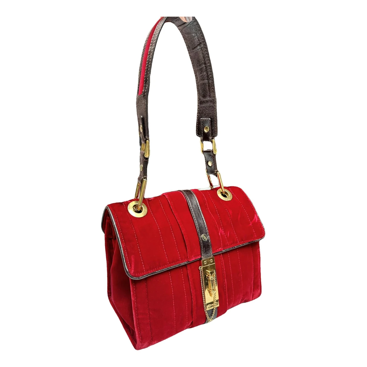 Pre-owned Lanvin Velvet Handbag In Red