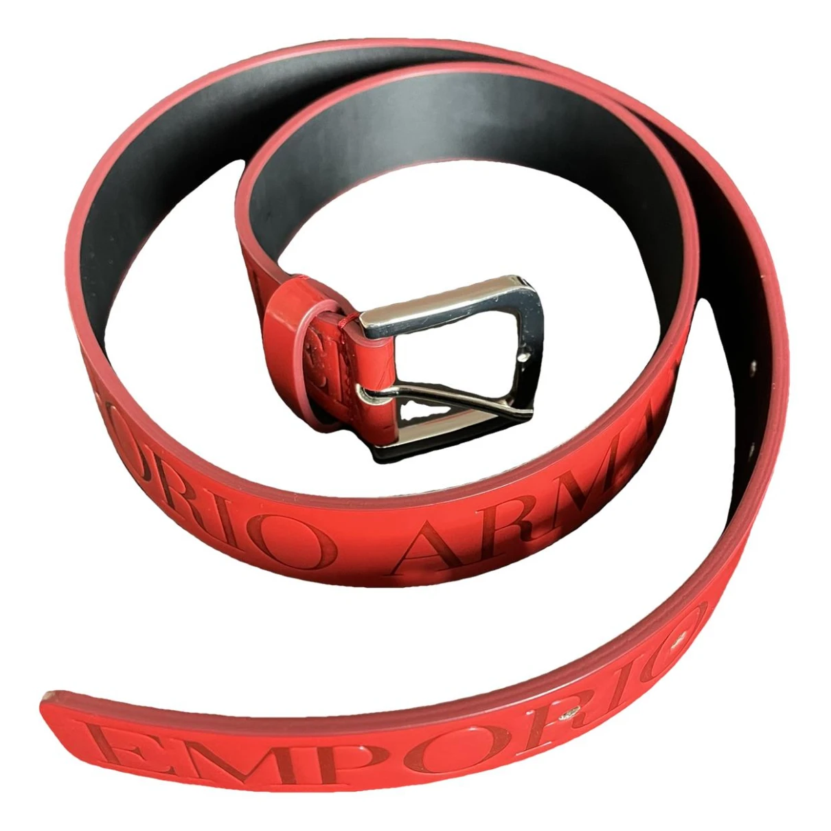 Pre-owned Emporio Armani Leather Belt In Red