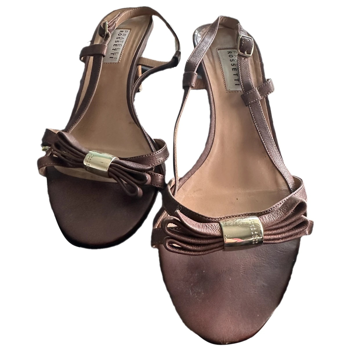Pre-owned Fratelli Rossetti Leather Sandal In Brown