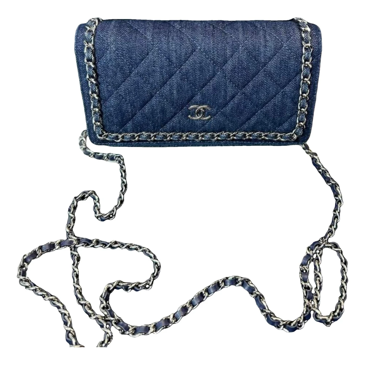 Pre-owned Chanel Timeless/classique Crossbody Bag In Blue