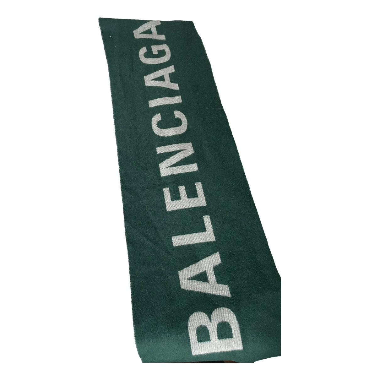Pre-owned Balenciaga Wool Scarf & Pocket Square In Green