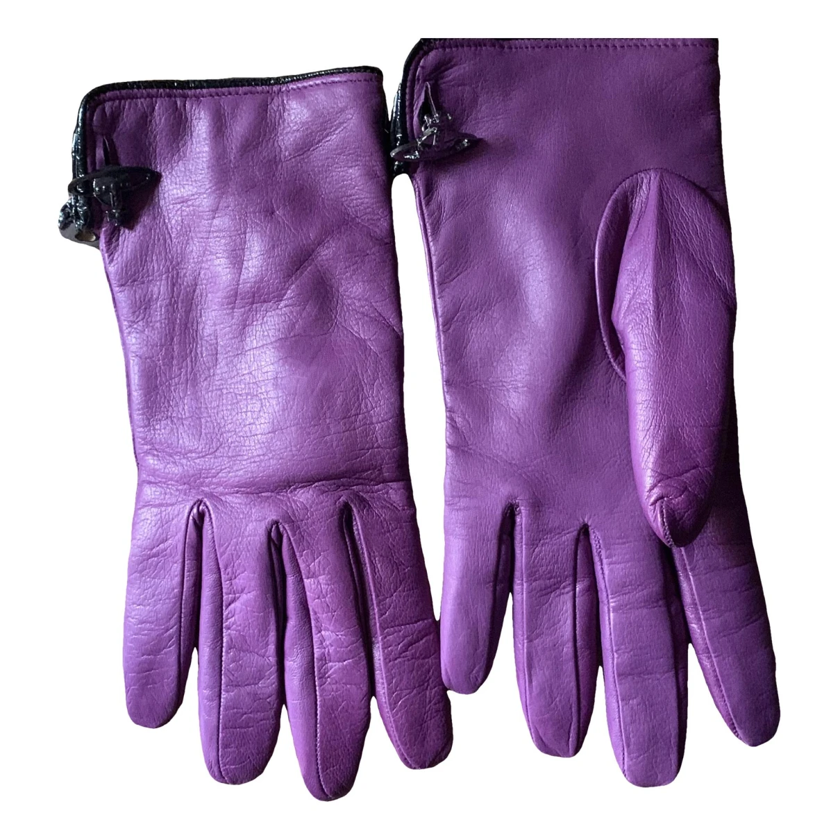Pre-owned Vivienne Westwood Leather Gloves In Purple