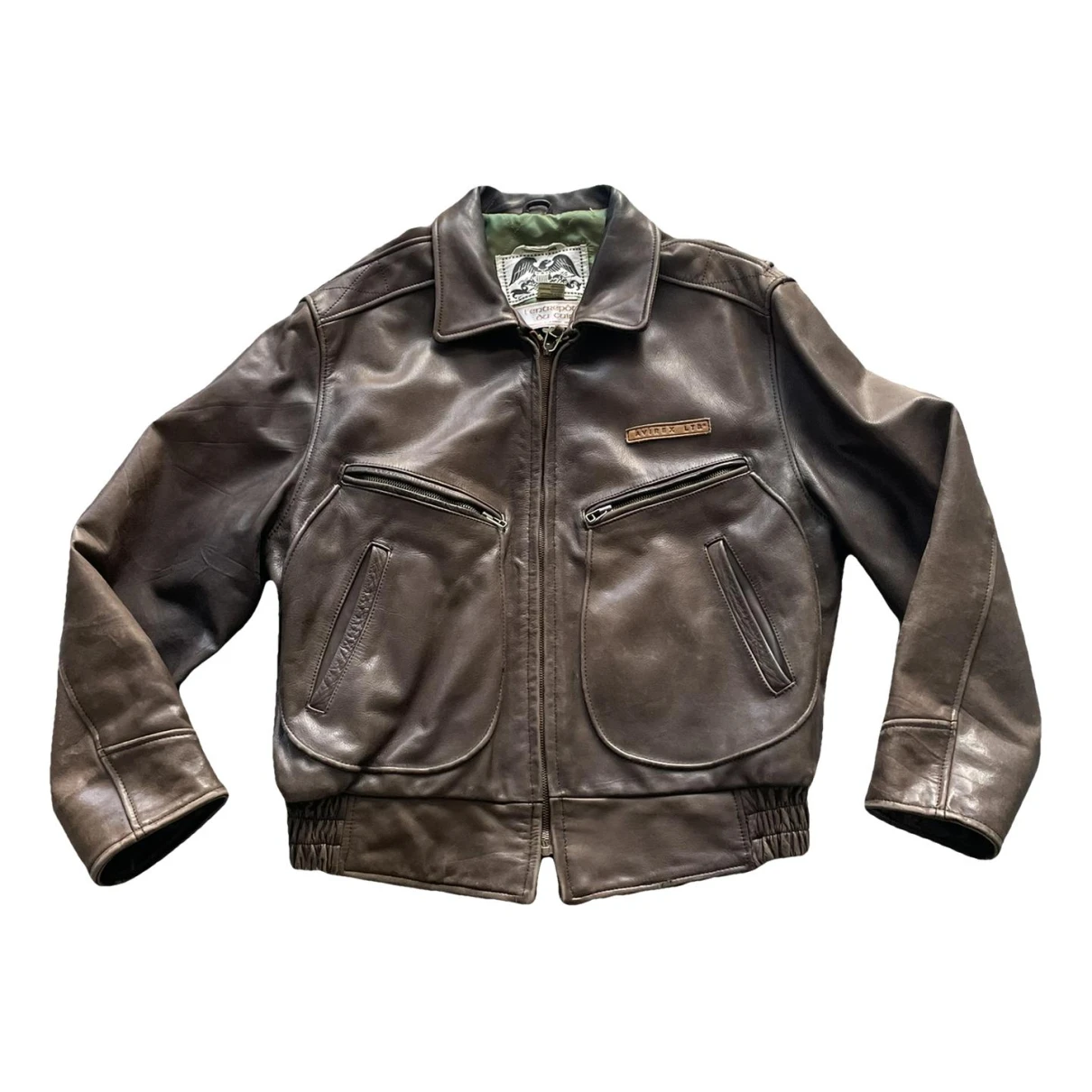 Pre-owned Avirex Leather Vest In Brown