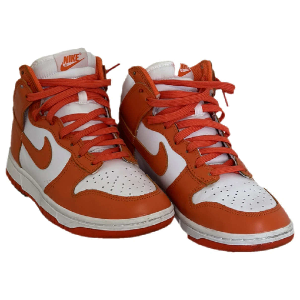 Pre-owned Nike Leather Trainers In Orange