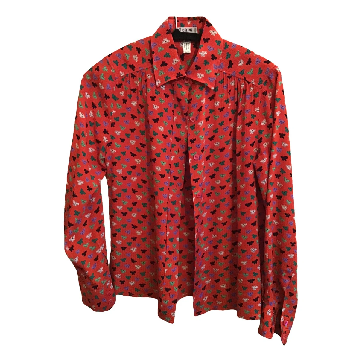 Pre-owned Celine Silk Shirt In Red