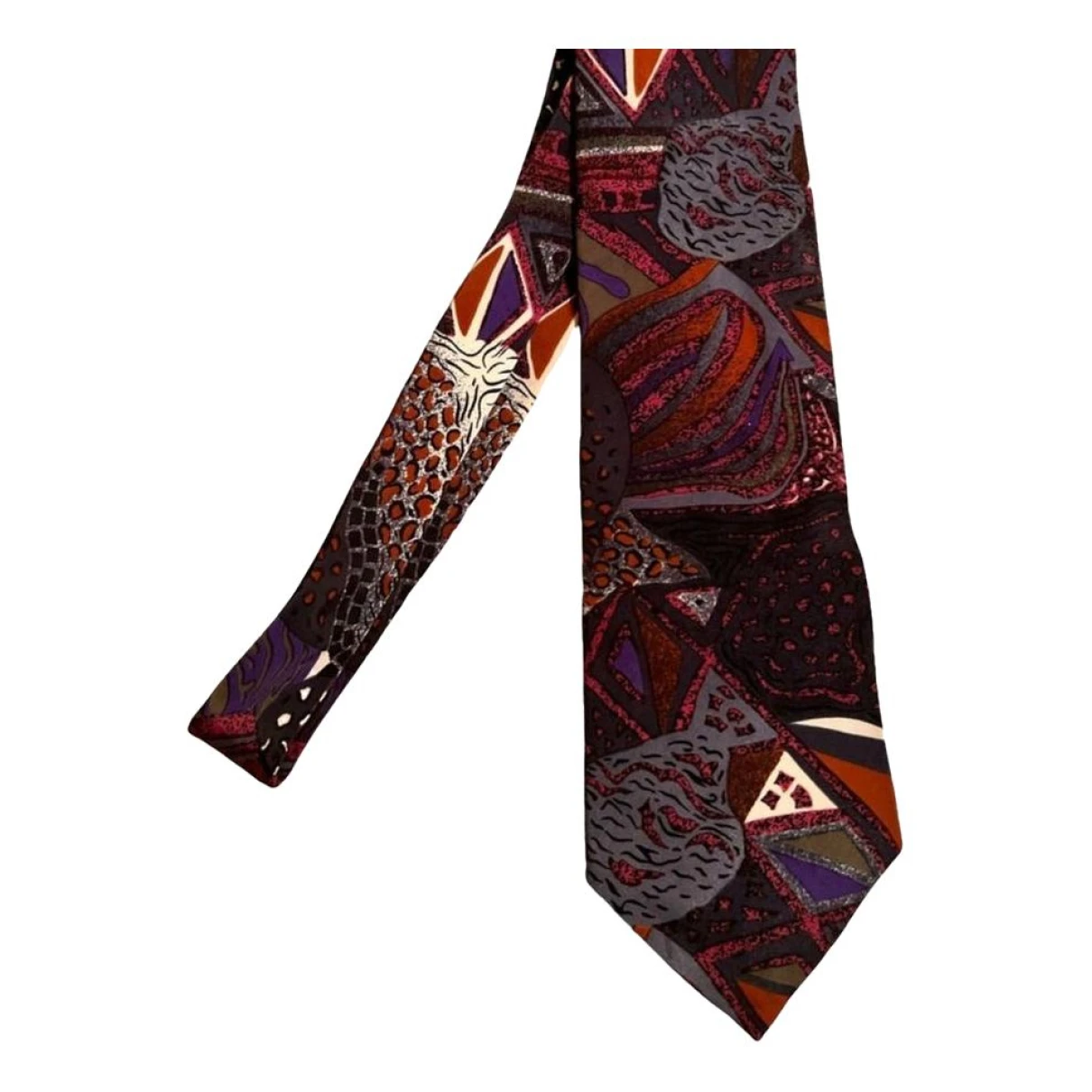 Pre-owned Oscar De La Renta Silk Tie In Multicolour