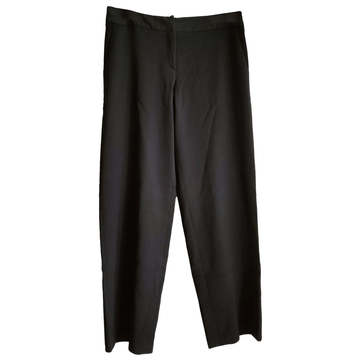 Pre-owned Giorgio Armani Wool Large Pants In Black