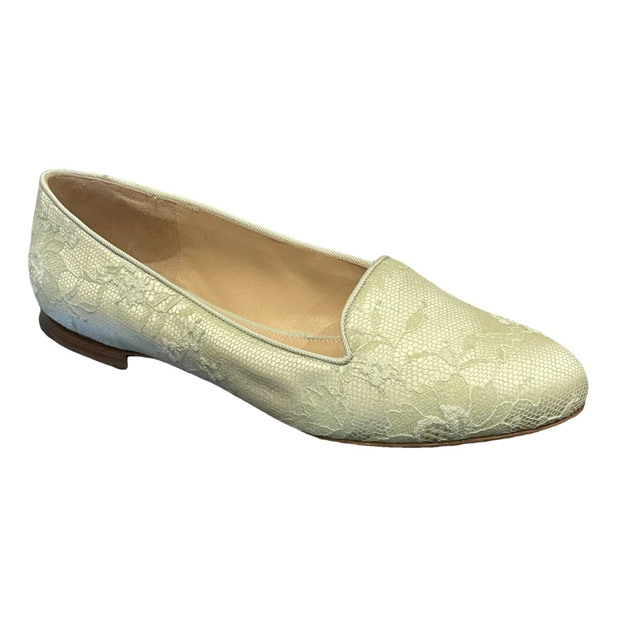 Pre-owned Elie Saab Leather Ballet Flats In Green